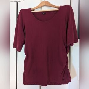 Ann Taylor Rich Burgundy Crew Neck Sweater
